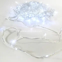 Guirlande lumineuse 20 m 200 LED câble transparent Timer Blanc froid