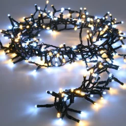 Guirlande lumineuse 34 m 1500 LED câble vert Luxe Bicolore Blanc chaud et froid