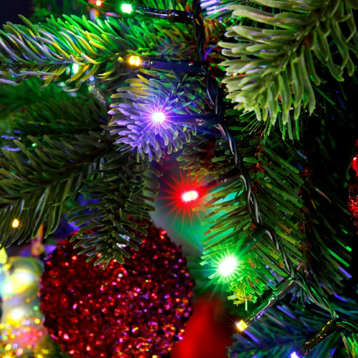 Guirlande lumineuse 11 m 500 LED câble vert Luxe Multicouleur