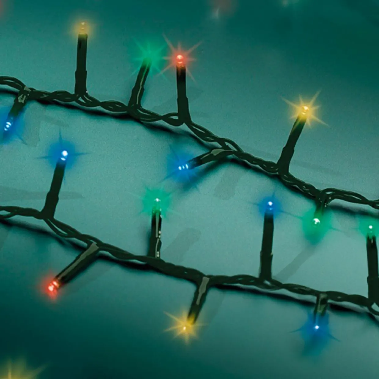 Guirlande lumineuse 11 m 500 LED câble vert Luxe Multicouleur