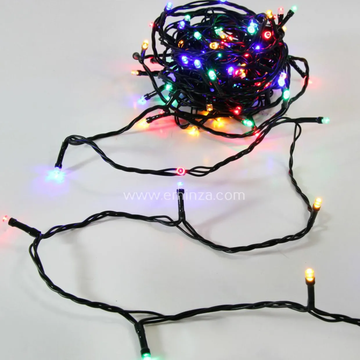 Guirlande lumineuse 50 m 500 LED câble vert Timer Multicolore