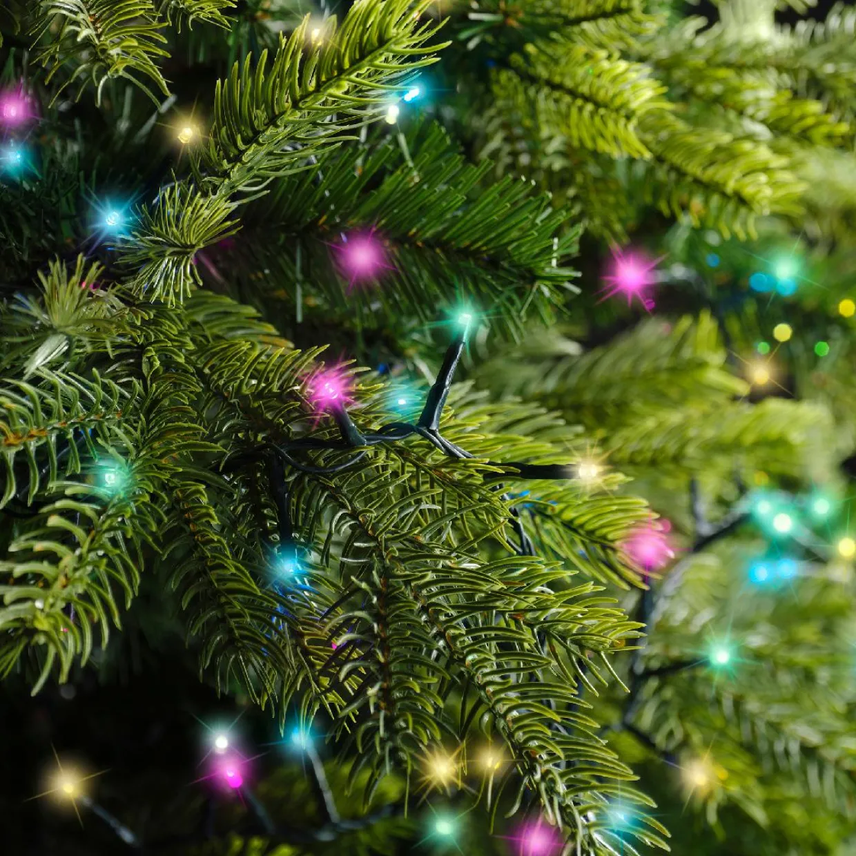 Guirlande lumineuse 45 m 2000 LED câble vert Luxe Multicolore pastel