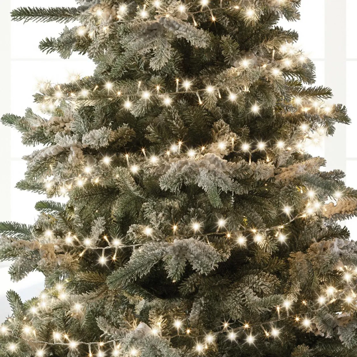 Guirlande lumineuse 34 m 1500 LED câble transparent Luxe Blanc chaud