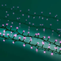 Guirlande lumineuse 11 m 500 LED câble vert Luxe Rose