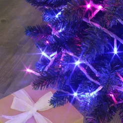 Guirlande lumineuse 8 m 128 LED câble transparent Bicolore Rose et bleu