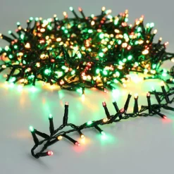 Guirlande lumineuse 11 m 500 LED câble vert Luxe Tricolore Vert/Rouge/Blanc