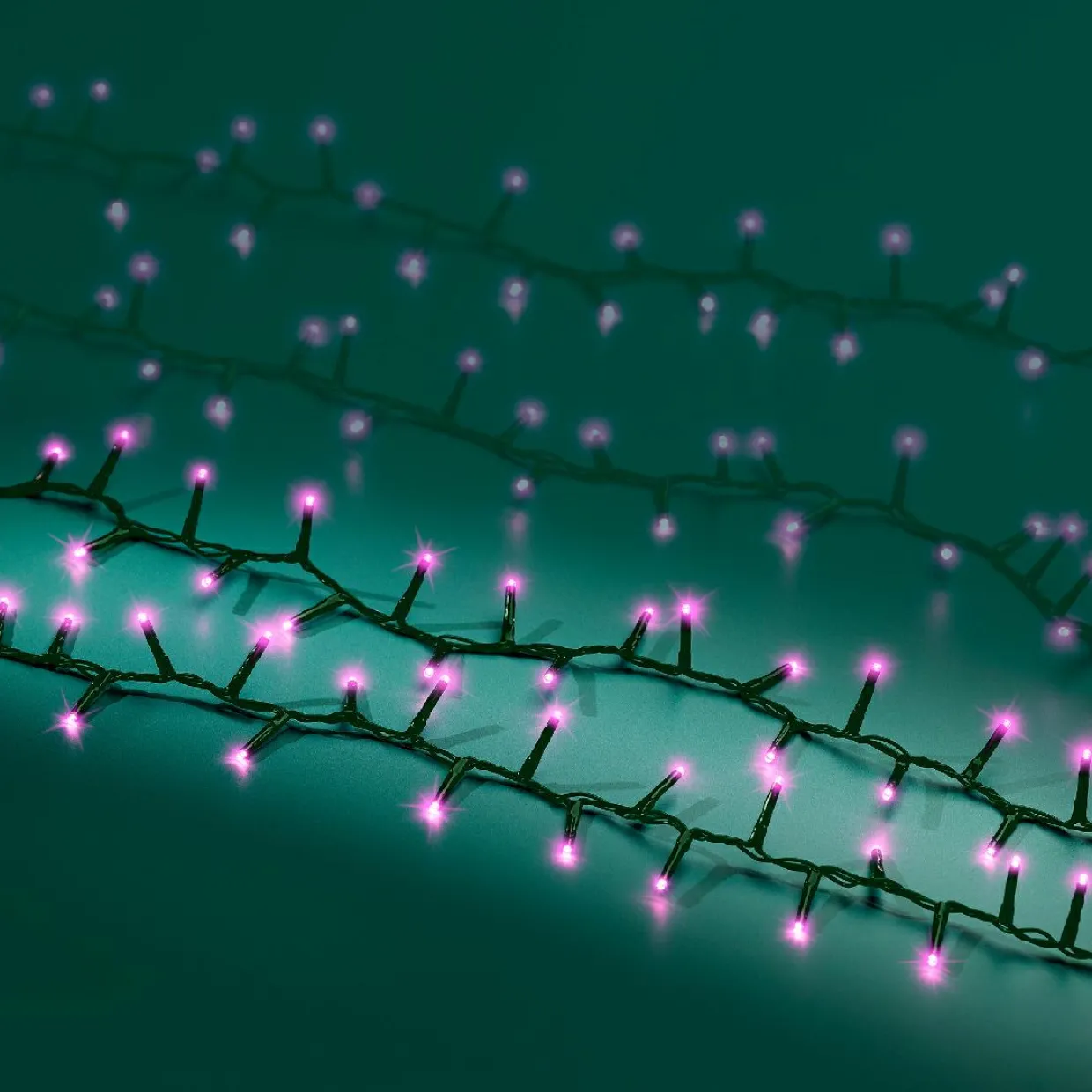 Guirlande lumineuse 22,5 m 1000 LED câble vert Luxe Rose