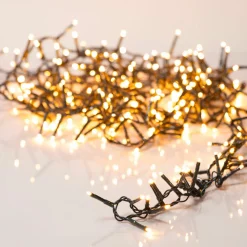 Guirlande lumineuse 60 m 3000 LED câble vert Luxe Blanc chaud doré