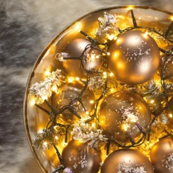 Guirlande lumineuse 16 m 750 LED câble vert Luxe Blanc chaud doré