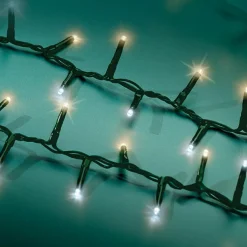 Guirlande lumineuse 16 m 750 LED câble vert Luxe Bicolore Blanc chaud et froid