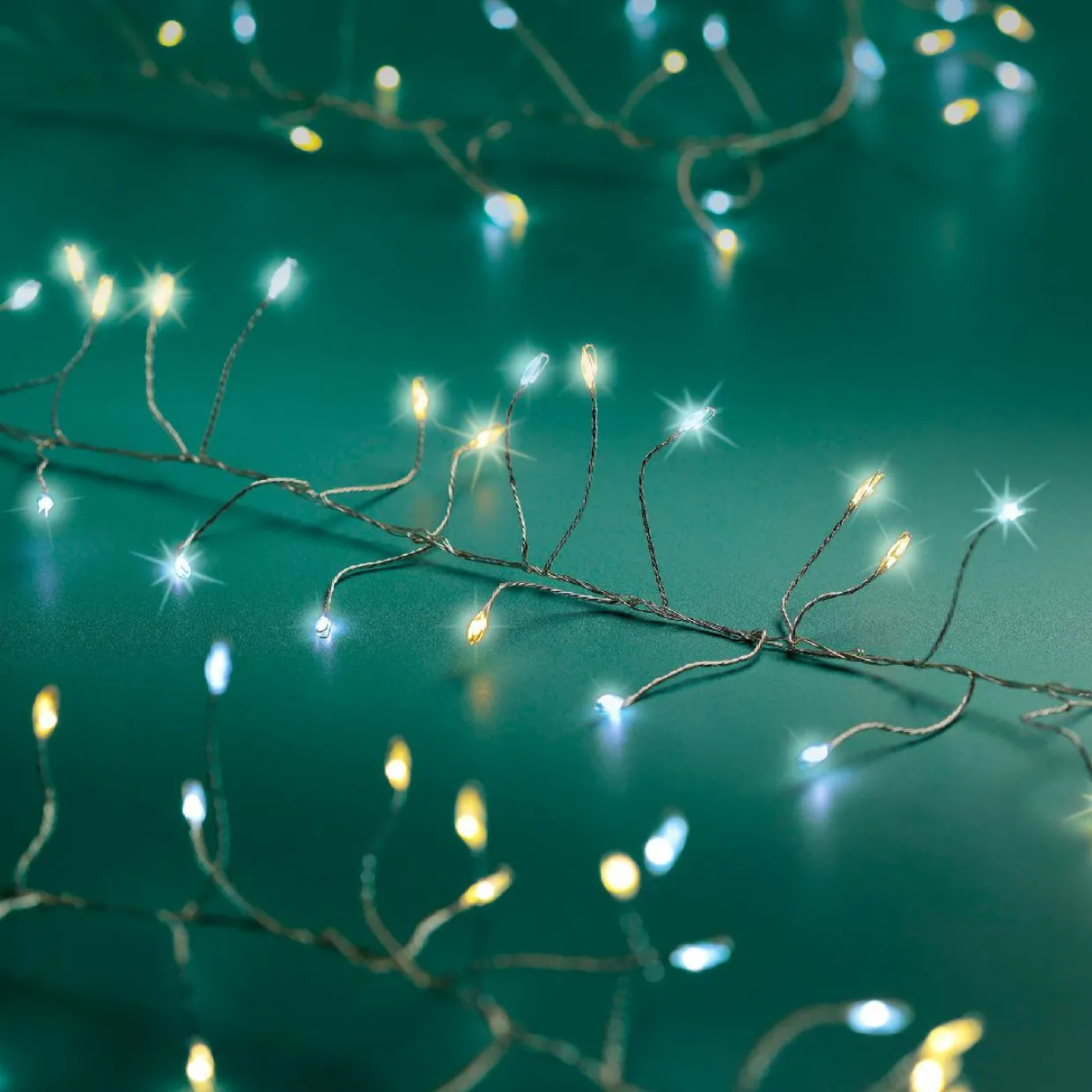 Guirlande lumineuse 12 m 960 Micro LED câble argent Luxe bicolore Blanc chaud et froid