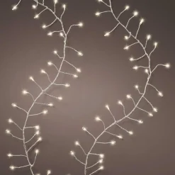 Guirlande lumineuse 6 m 480 Micro LED câble argent Luxe Blanc chaud