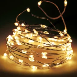 Guirlande lumineuse 12 m 120 Micro LED Fil d'argent Blanc chaud