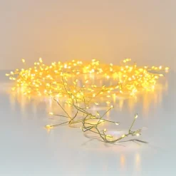 Guirlande lumineuse 12 m 960 Micro LED câble or Luxe bicolore Blanc chaud et froid