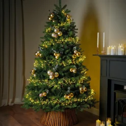 Guirlande lumineuse 12 m 960 Micro LED câble or Luxe bicolore Blanc chaud et froid