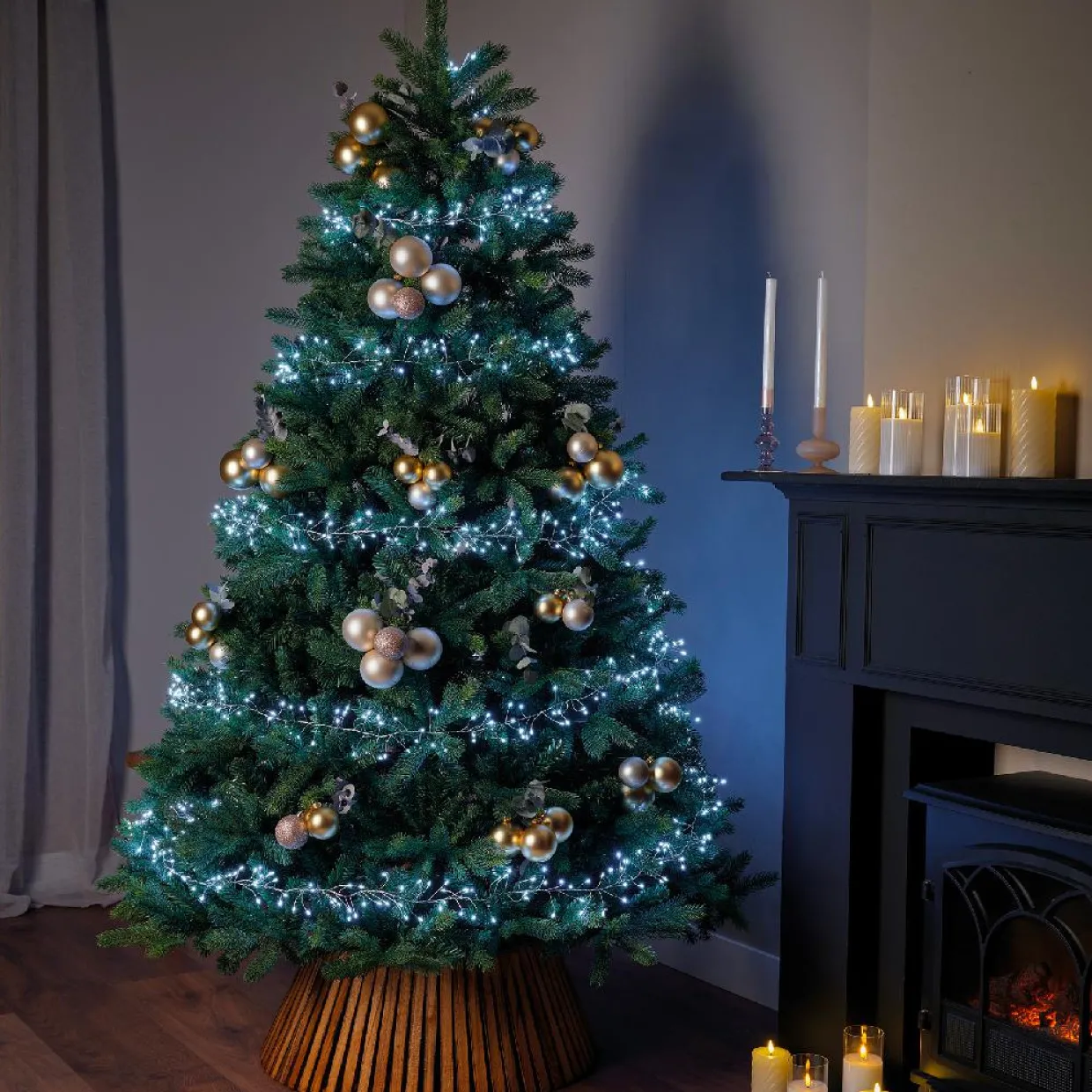 Guirlande lumineuse 6 m 480 Micro LED câble argent Luxe Blanc froid