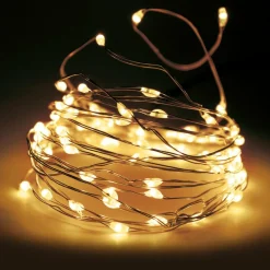 Guirlande lumineuse 24 m 240 Micro LED Fil d'argent Blanc chaud