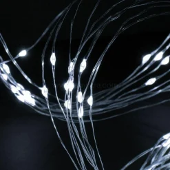 Guirlande lumineuse à piles 195 cm 40 micro LED Fil d'argent Blanc froid