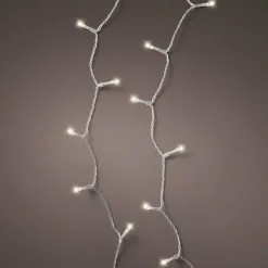 Guirlande lumineuse à piles 14,30 m 192 LED câble transparent Durawise Blanc chaud