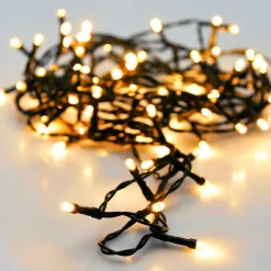 Guirlande lumineuse à piles 3,5 m 48 LED câble noir Luxe Blanc chaud