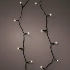 Guirlande lumineuse à piles 3,50 m 48 LED câble noir Durawise Blanc chaud