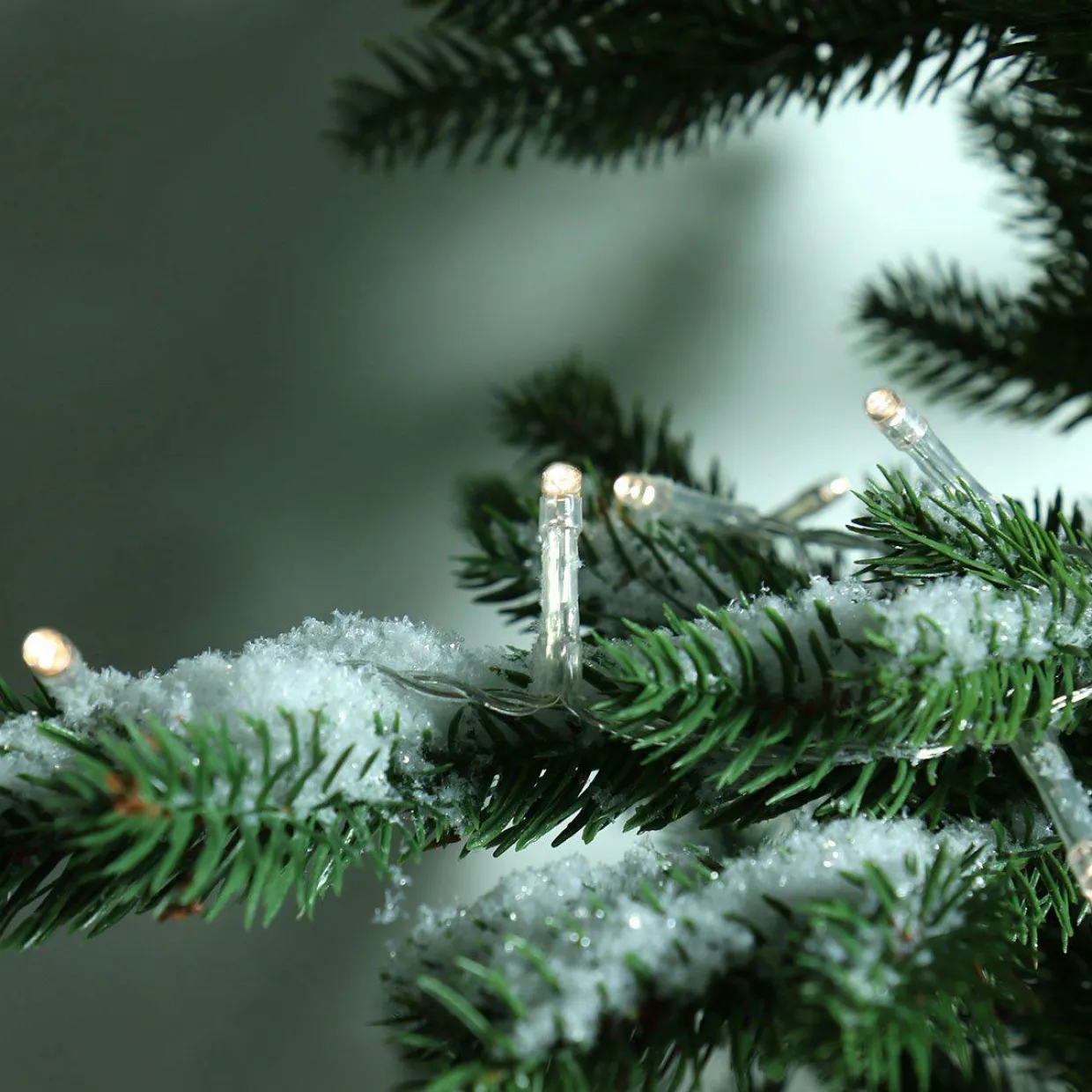 Guirlande lumineuse à piles 3,50 m 48 LED câble transparent Durawise Blanc chaud