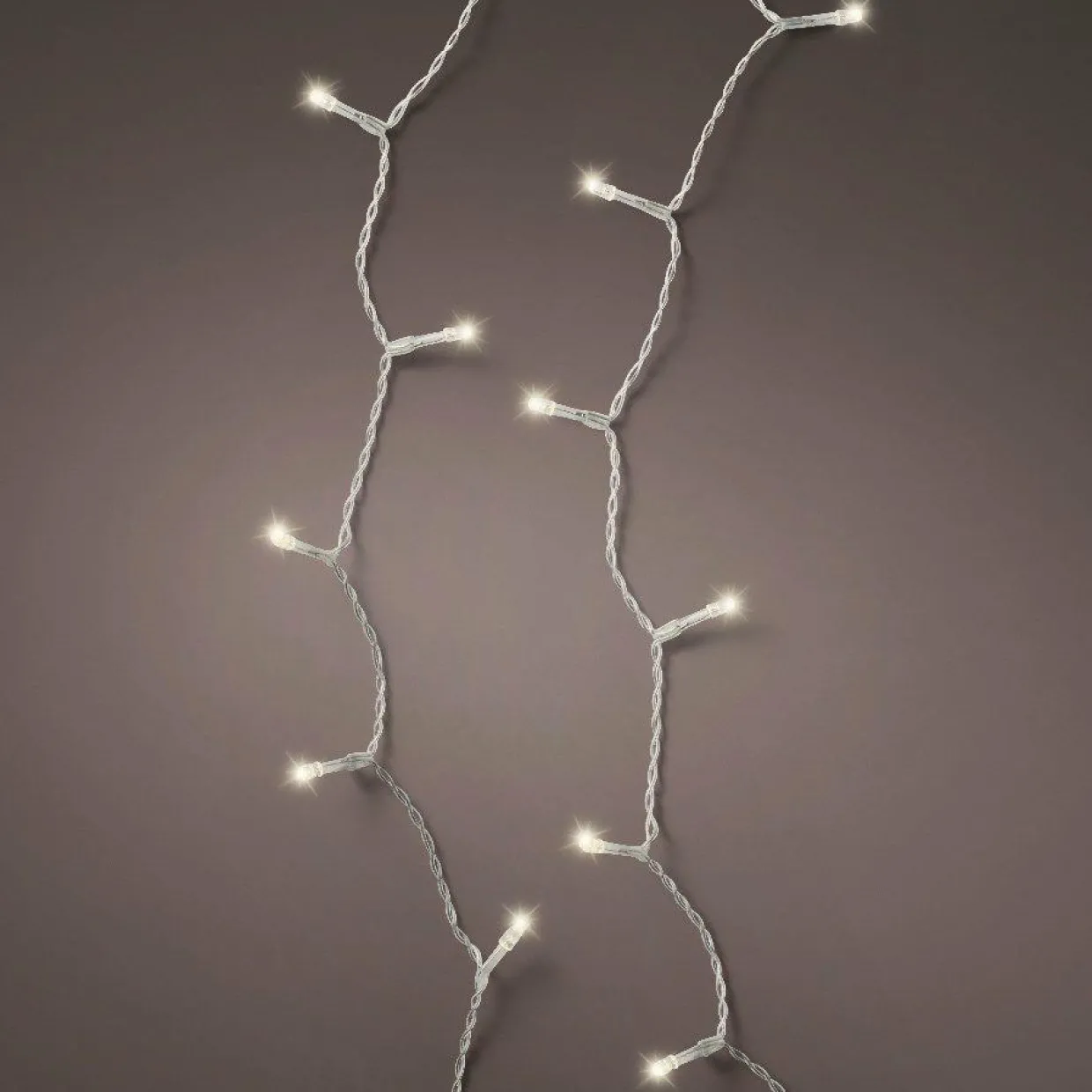 Guirlande lumineuse à piles 3,50 m 48 LED câble transparent Durawise Blanc chaud