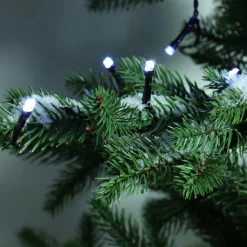 Guirlande lumineuse à piles 3,50 m 48 LED câble noir Durawise Blanc froid