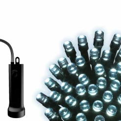 Guirlande lumineuse à piles 3,50 m 48 LED câble noir Durawise Blanc froid