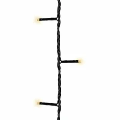 Guirlande lumineuse à piles 7,10 m 96 LED câble noir Durawise Blanc chaud