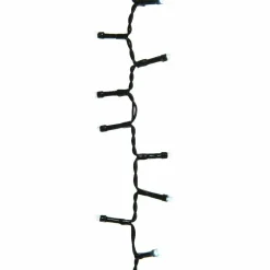 Guirlande lumineuse à piles 4,70 m 192 LED câble noir Durawise Blanc froid
