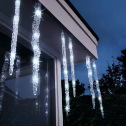 Guirlande lumineuse connectable 3,60 m 60 LED câble transparent Glaçons effet Flash Blanc froid