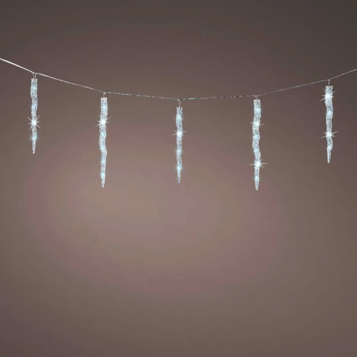 Guirlande lumineuse connectable 3,60 m 60 LED câble transparent Glaçons effet Flash Blanc froid