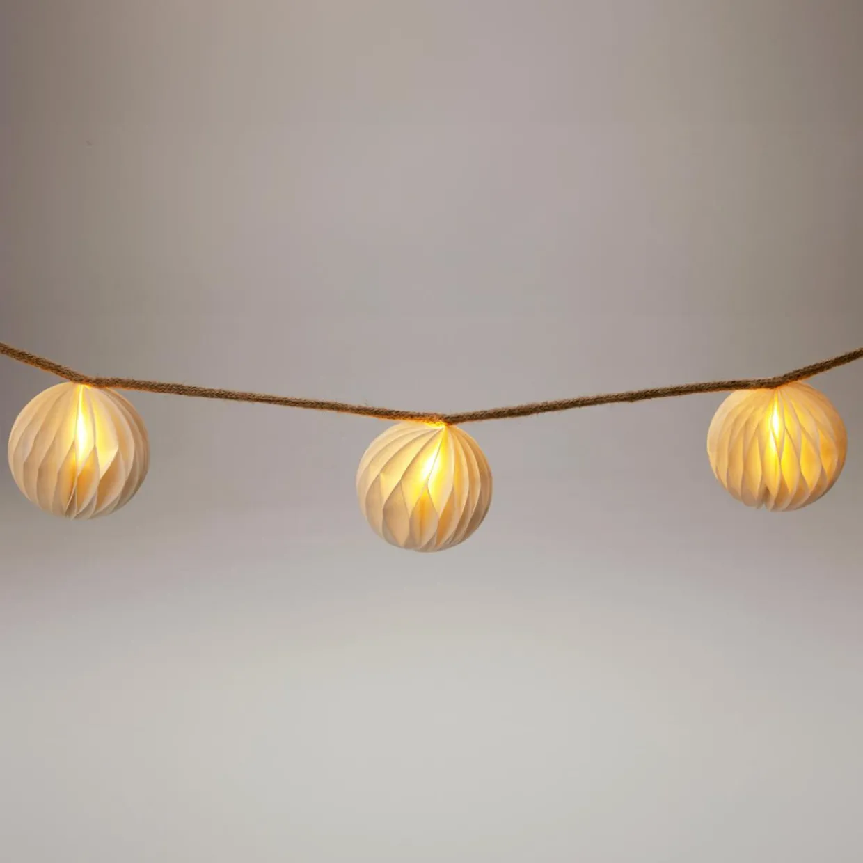 Guirlande lumineuse déco à piles LED (160 cm) Boules fermeture magnétique Blanc chaud