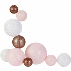 Guirlande lumineuse déco 10 boules 1 m Savannah Rose poudré