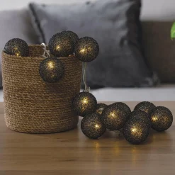 Guirlande lumineuse déco 20 boules 4,36 m Bobina Noir