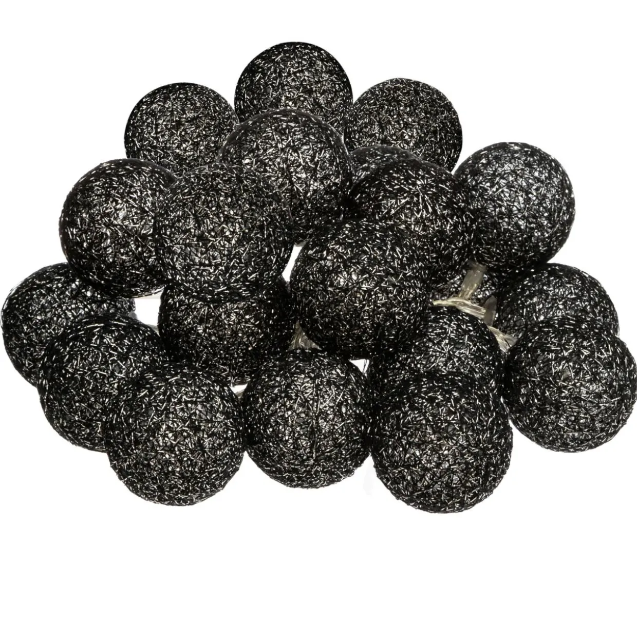 Guirlande lumineuse déco 20 boules 4,36 m Bobina Noir