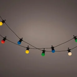 Guirlande lumineuse de jardin solaire 10 LED (4,5 m) Guinguette estivale Multicolore