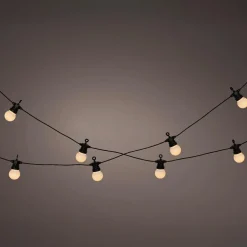 Guirlande lumineuse de jardin solaire 10 LED (4,5 m) Guinguette estivale Blanc chaud
