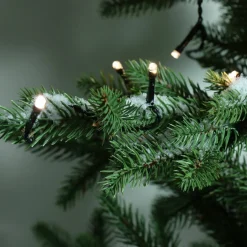 Guirlande lumineuse Durawise à piles 14,98 m 600 LED câble noir Blanc chaud