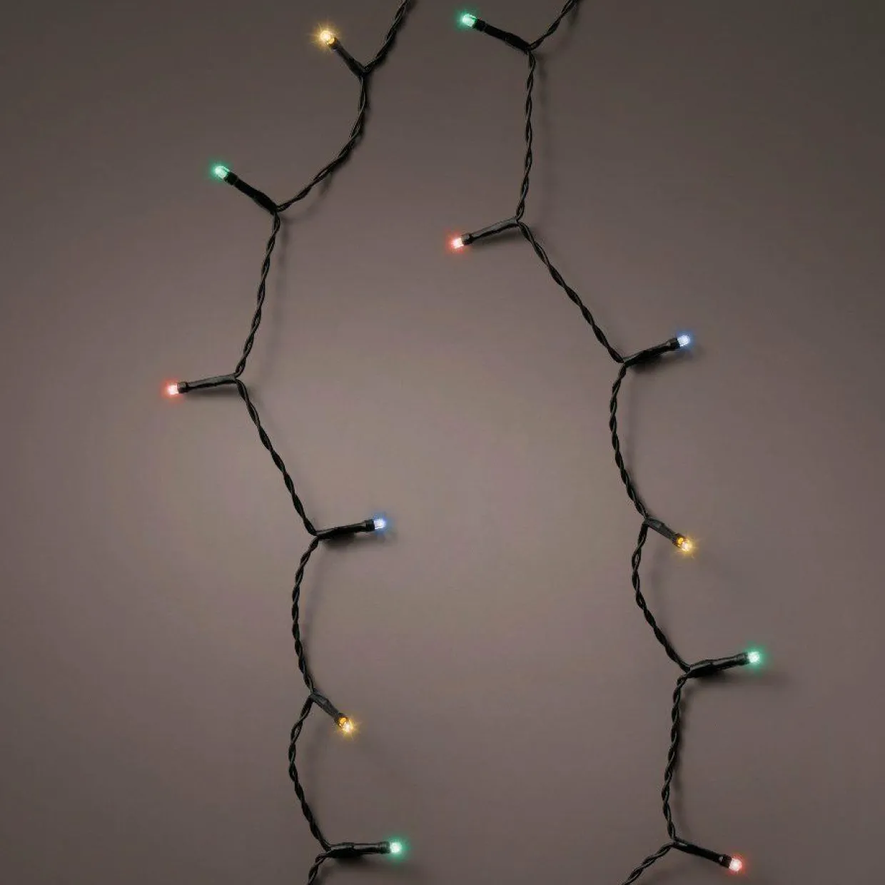 Guirlande lumineuse Durawise à piles 14,30 m 192 LED câble noir Multicolore