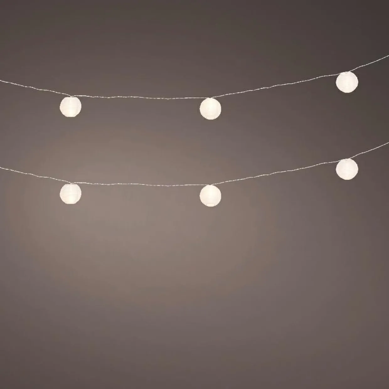 Guirlande lumineuse extérieure à piles 20 LED (9,5 m) Lanternes chinoises Blanc