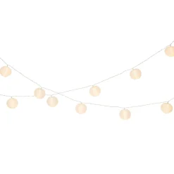 Guirlande lumineuse extérieure à piles 10 LED (2,7 m) Lanternes chinoises Blanches