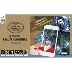 Guirlande lumineuse réalité augmentée 12 m 200 LED câble transparent Blanc froid