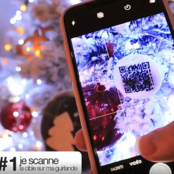 Guirlande lumineuse réalité augmentée 12 m 200 LED câble transparent Blanc froid