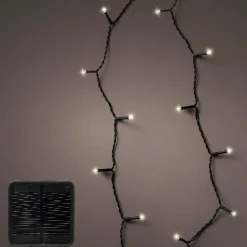 Guirlande lumineuse Solaire 9 m 120 LED câble noir Rechargeable Blanc froid