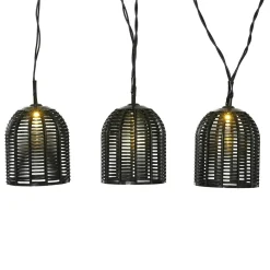 Guirlande lumineuse solaire résine tressée 10 LED (2,70 m) Garden chic Noir