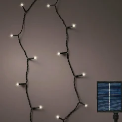 Guirlande lumineuse Solaire 18 m 240 LED câble noir Rechargeable Blanc froid