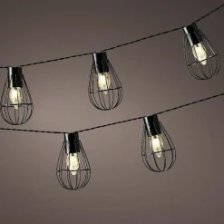 Guirlande lumineuse solaire en métal 3,5 m 8 LED Indus Blanc chaud