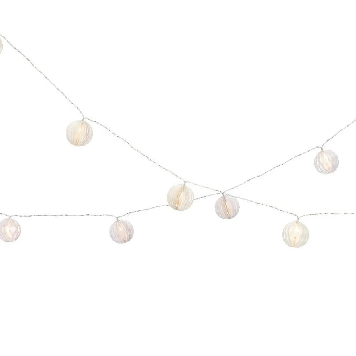 Guirlande lumineuse sur piles 2,25 m 10 LED Lanterne papier magnetique Blanc chaud